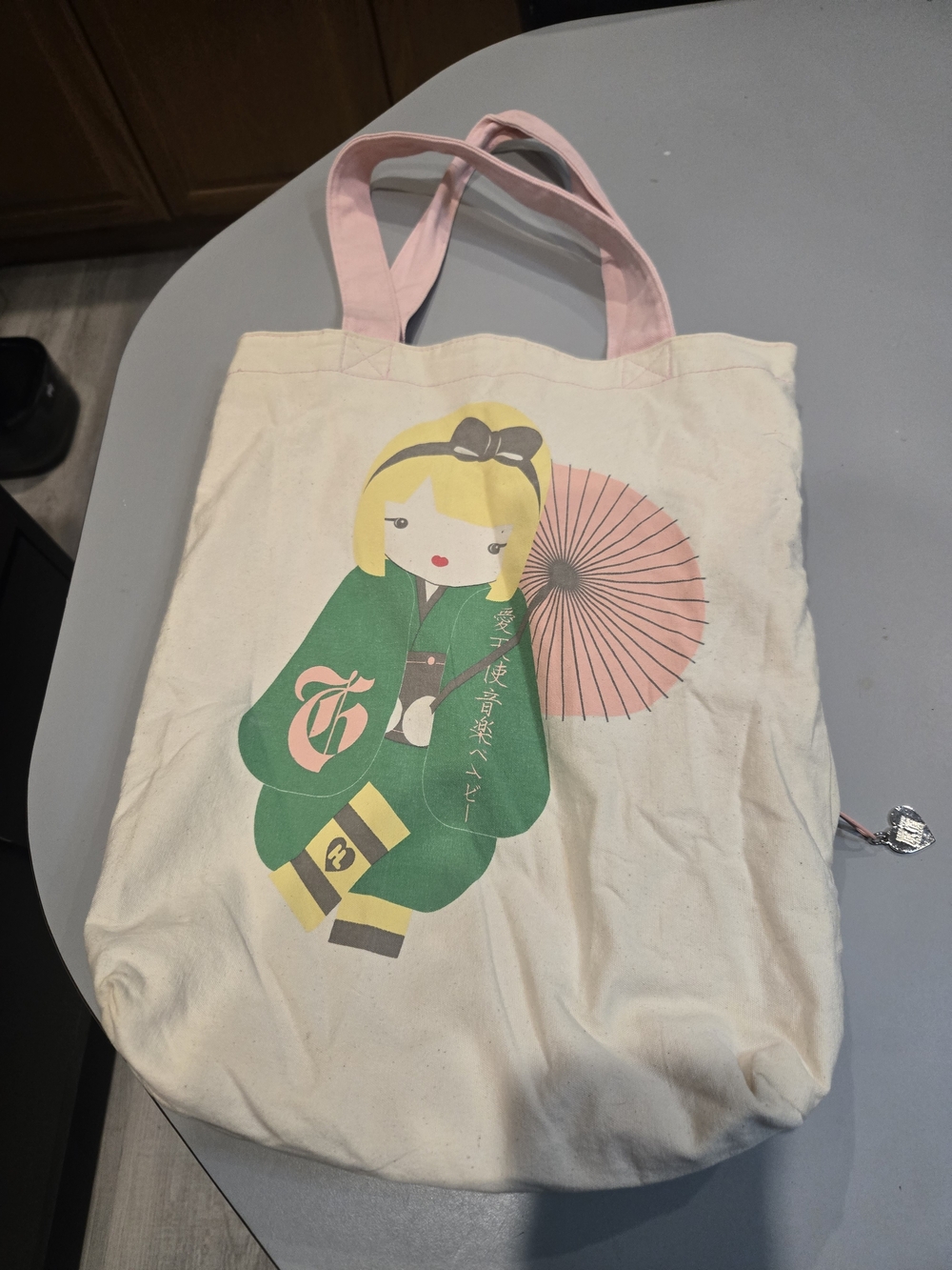 Harajuku Lovers Tote Bag with Kokeshi Doll Print, Y2K